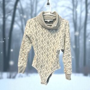 Jack Murphy Vintage Bodysuit Cream & White vintage cowl neck bodysuit Small